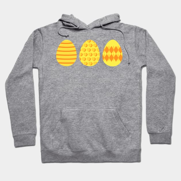 Eggspert Easter Eggs - Decorated Eggs in Yellow and Orange Hoodie by skauff